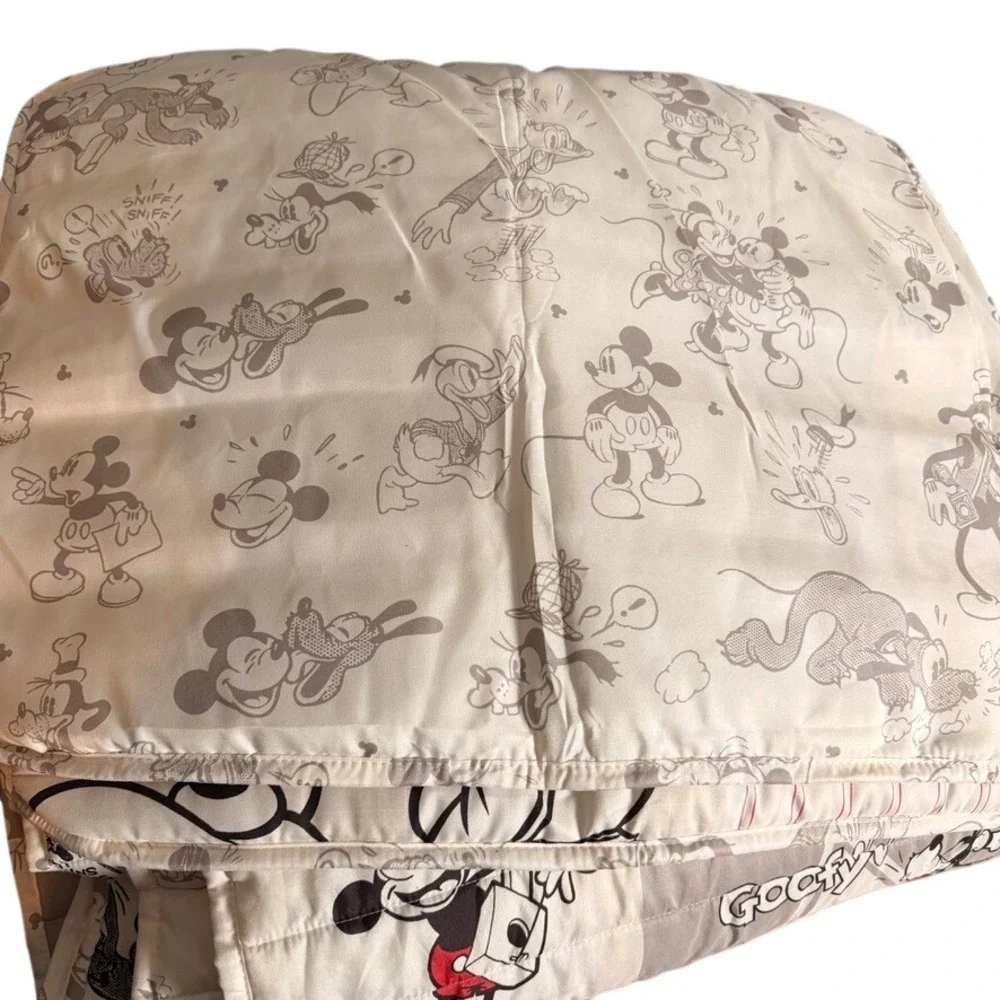Disney Mickey Mouse Quilted Queen Comforter & 2 Pillow Shams Retro Kidcore